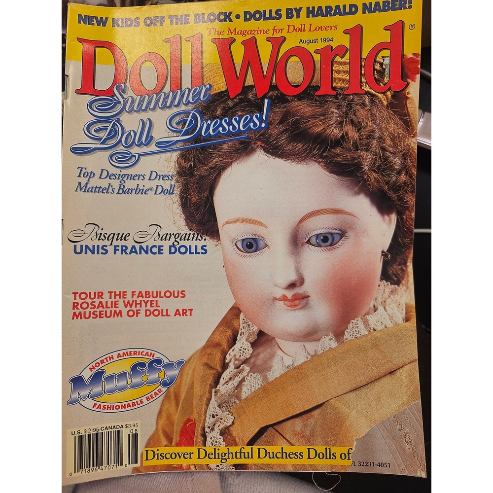 Doll World Magazine August 1994 Summer Doll Dresses Barbie Unis France Muffy